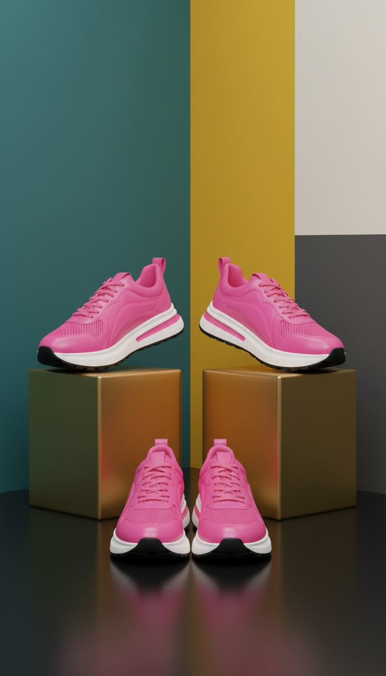 Vivid Pink Designer Sneakers