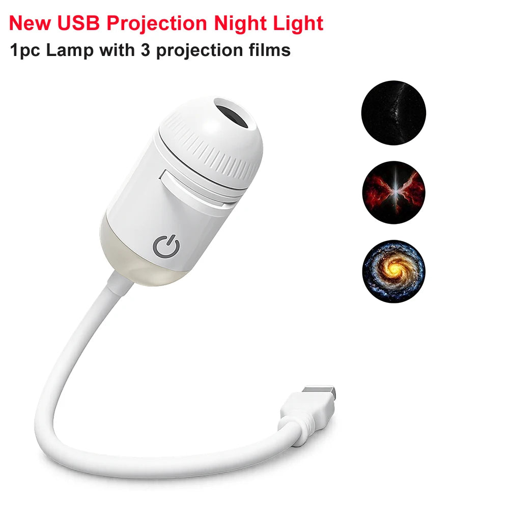 Romantic LED Starry Sky Night Light USB Powered Galaxy Projector Lamp