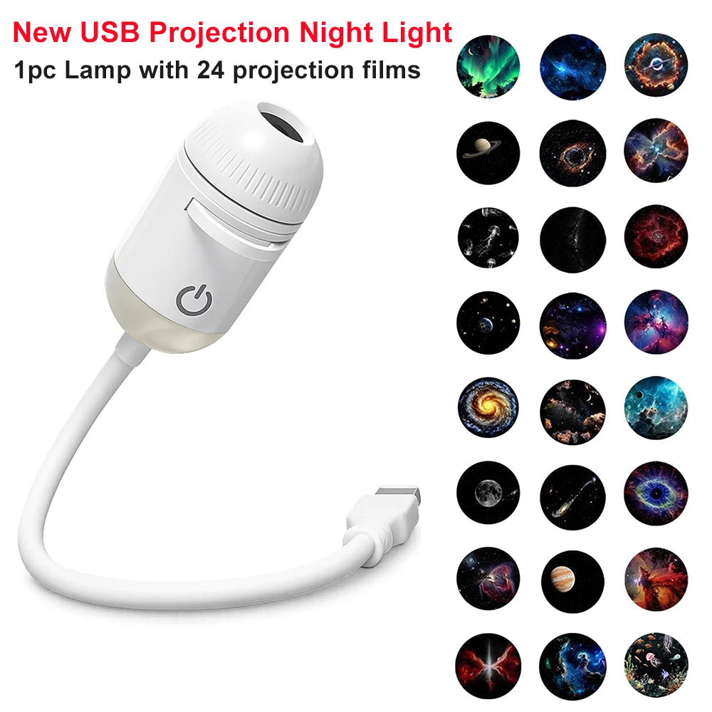 Romantic LED Starry Sky Night Light USB Powered Galaxy Projector Lamp