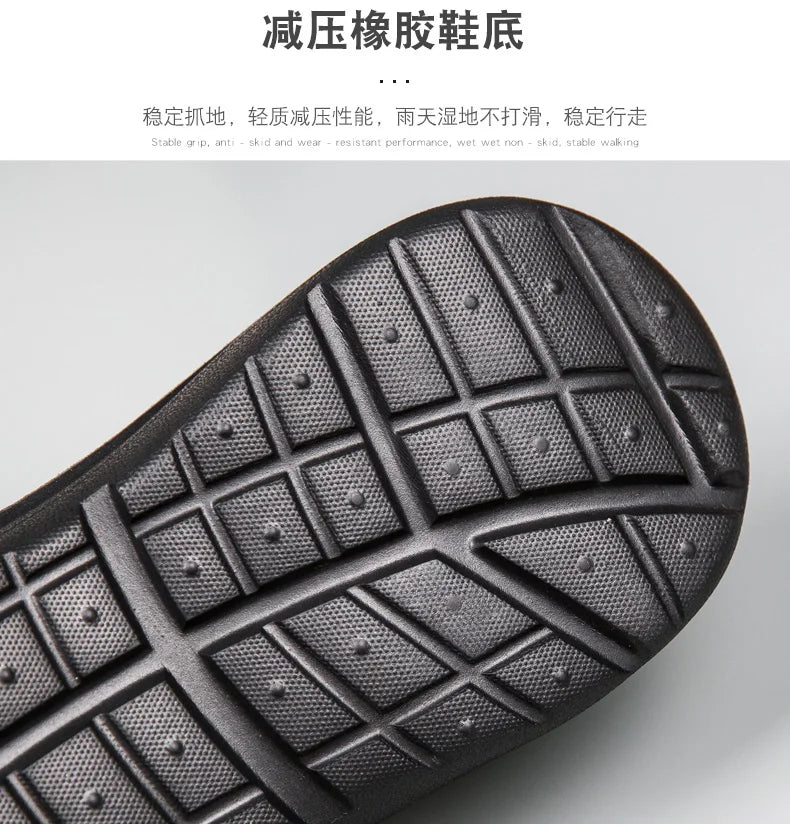 Plus Size 46 Non Slip Chef Shoes Men's Casual Leather Shoes Baotou Half Slippers Lazy Shoe Slip-on Driving Shoe Outdoor Slippers