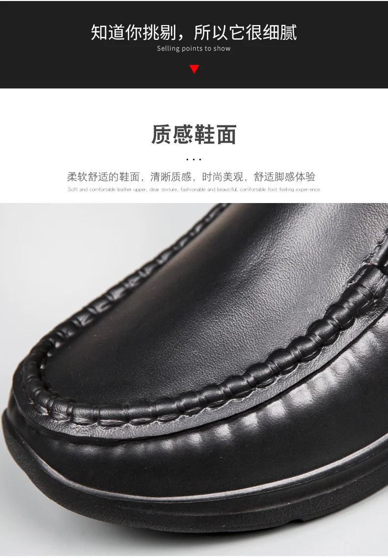 Plus Size 46 Non Slip Chef Shoes Men's Casual Leather Shoes Baotou Half Slippers Lazy Shoe Slip-on Driving Shoe Outdoor Slippers