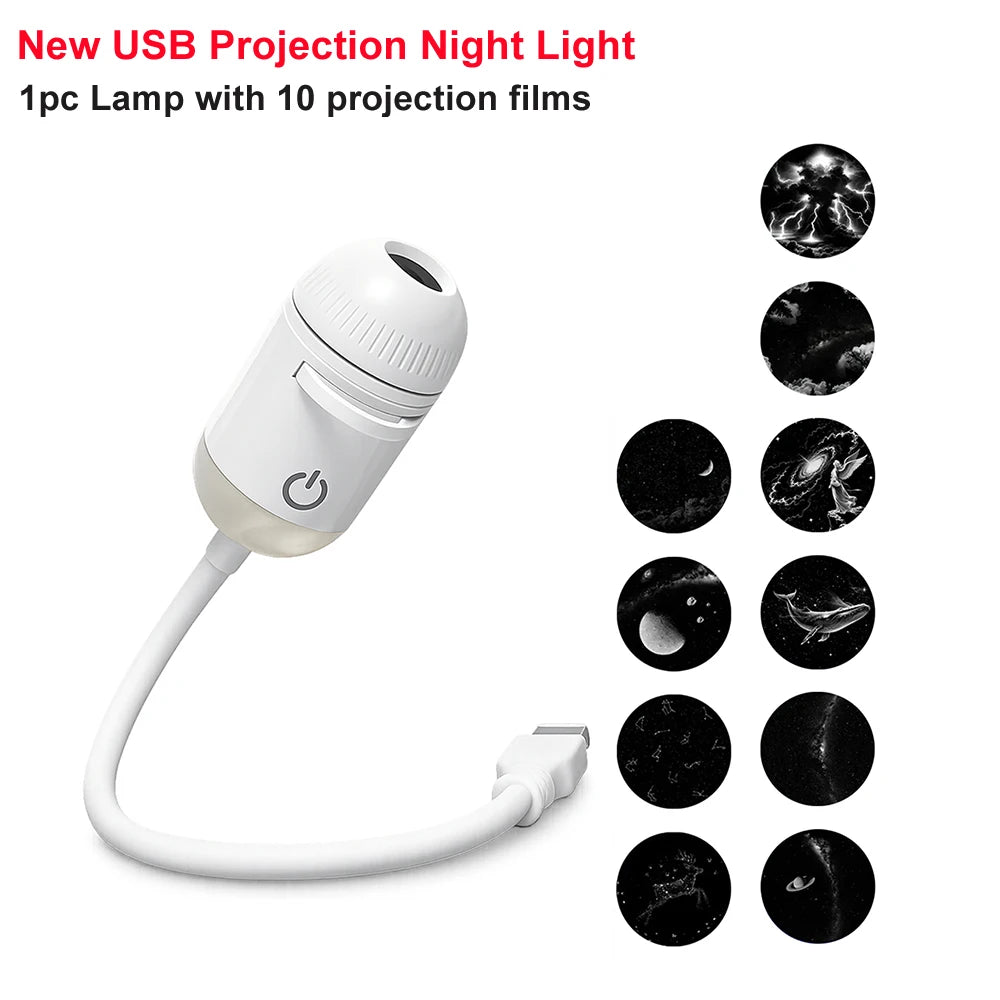 Romantic LED Starry Sky Night Light USB Powered Galaxy Projector Lamp