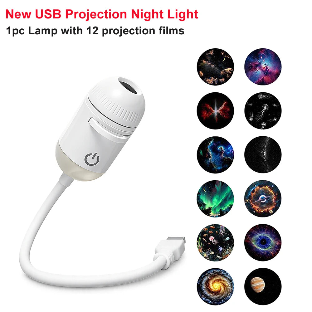Romantic LED Starry Sky Night Light USB Powered Galaxy Projector Lamp