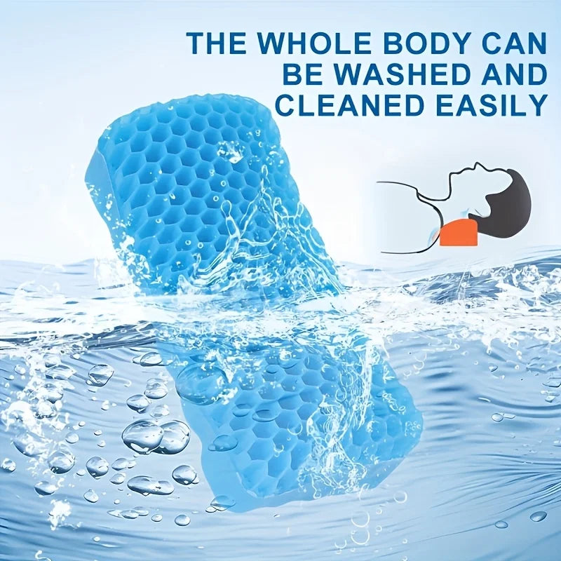 Cool Breathable Neck Pillow Honeycomb Mesh Gel Cooling Cervical Support Pillow Foldable Portable -neck pillow