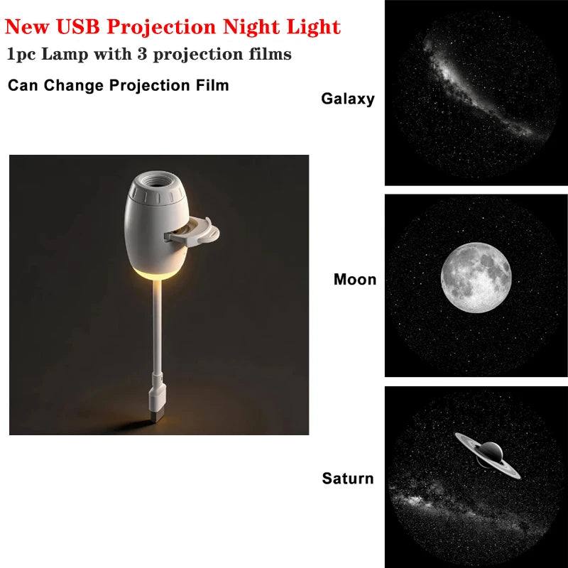 Romantic LED Starry Sky Night Light USB Powered Galaxy Projector Lamp