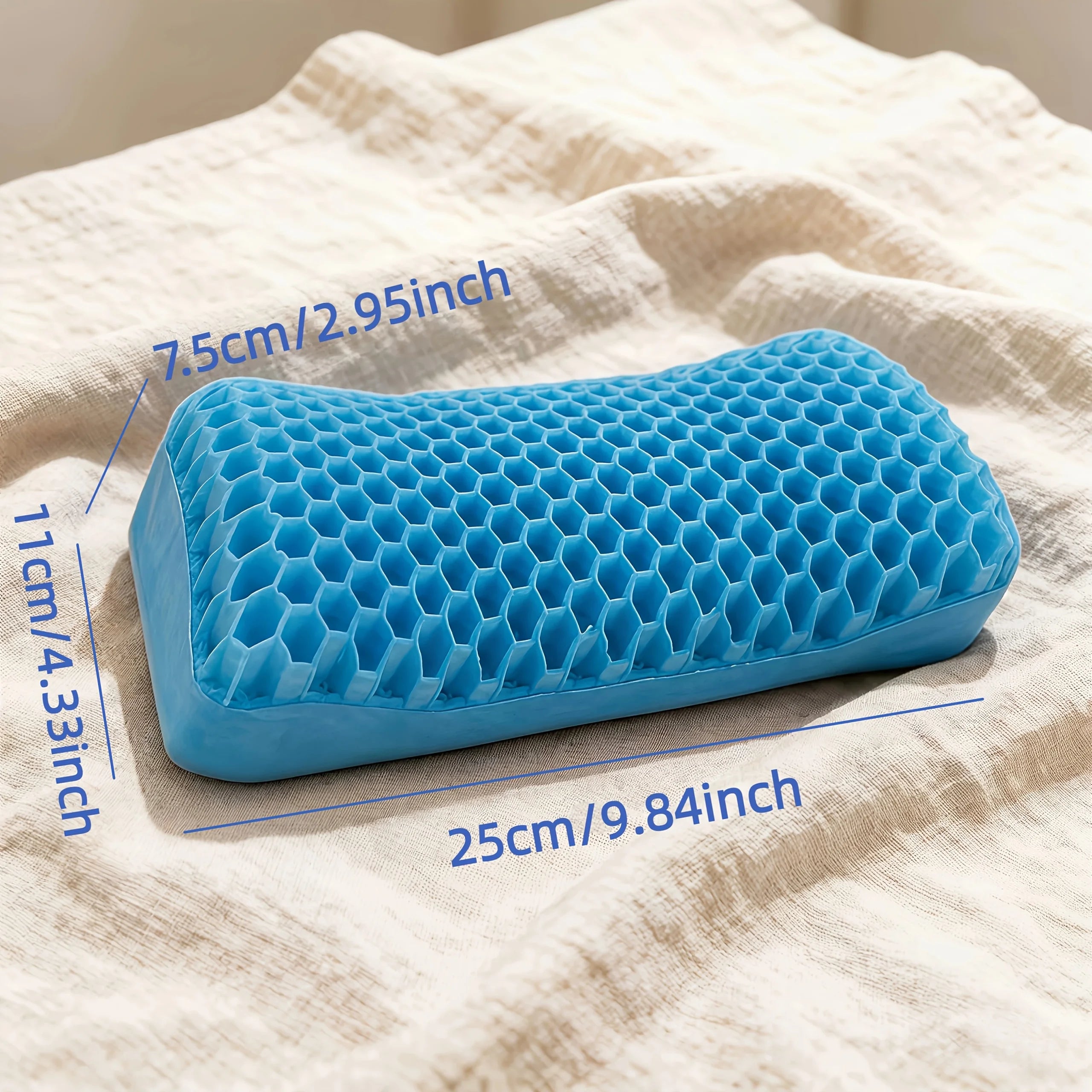 Cool Breathable Neck Pillow Honeycomb Mesh Gel Cooling Cervical Support Pillow Foldable Portable -neck pillow