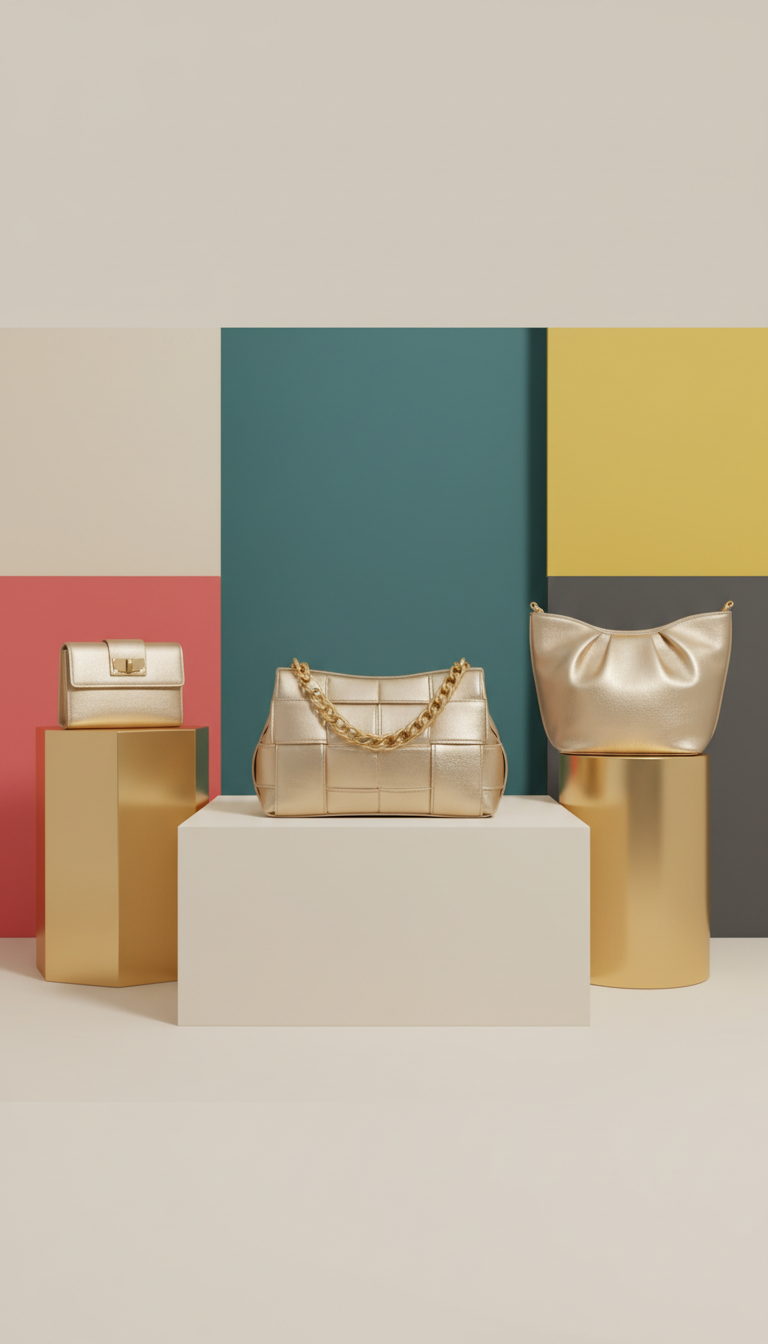 Champagne Gold Statement Handbag